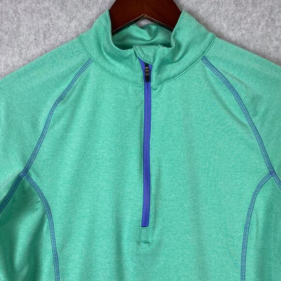 Peter Miller Long Sleeve Women's Size M Green E4 50+ UPF Golf 1/4 Zip Pullover - Picture 2 of 10